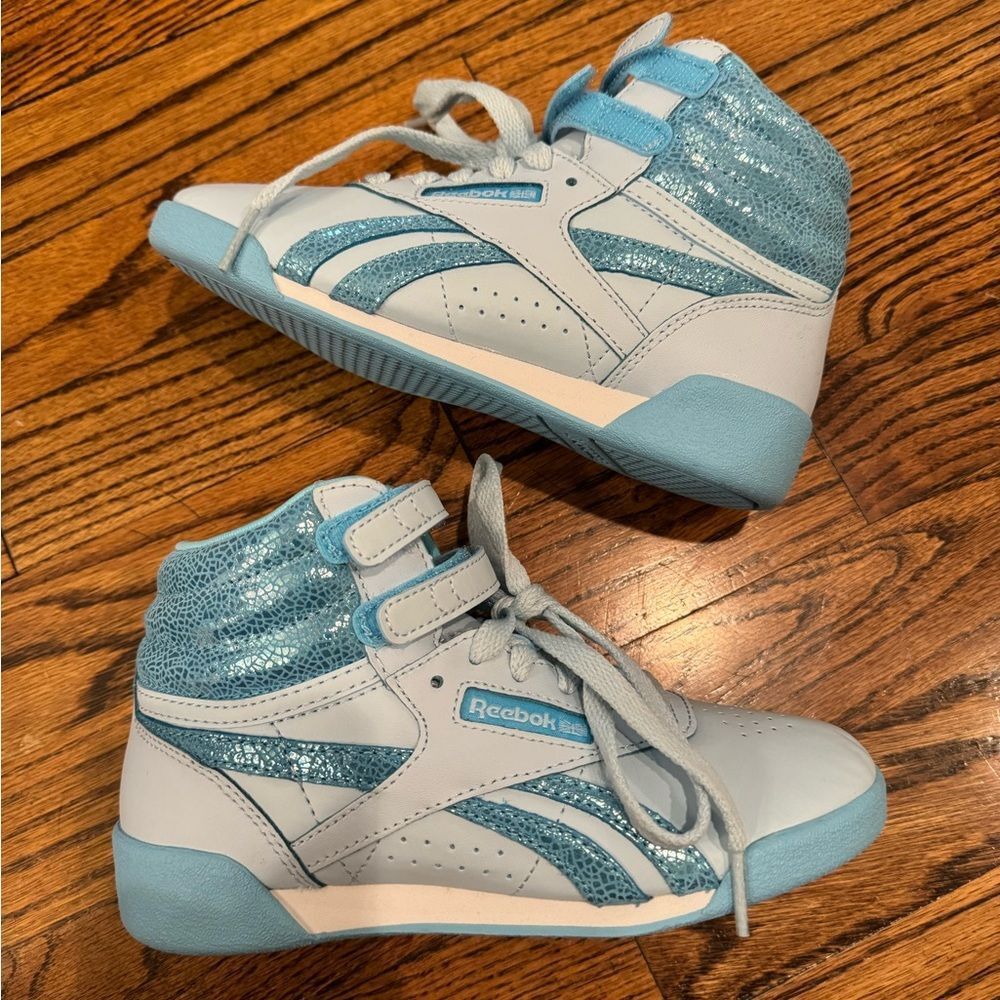 REEBOK Blue Purple White Athletic Shoes Girls 10.5 10 1/2